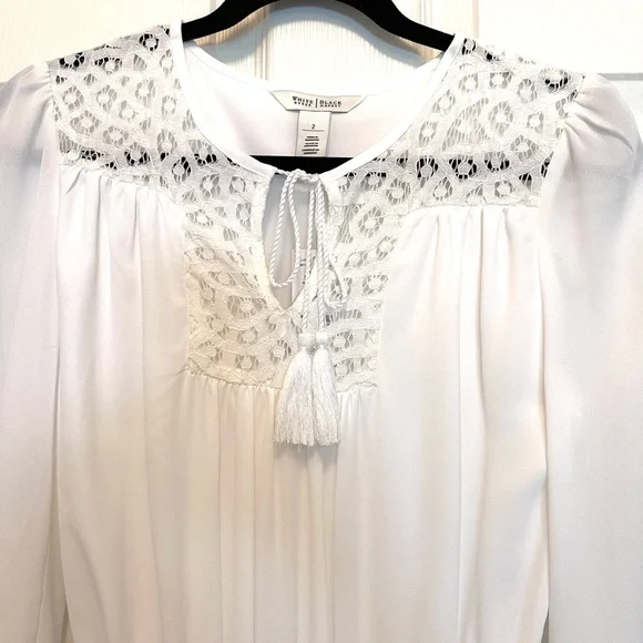 NWT WHBM Boho Sleeve Cut Dress with Lace Detail - Picture 3 of 14